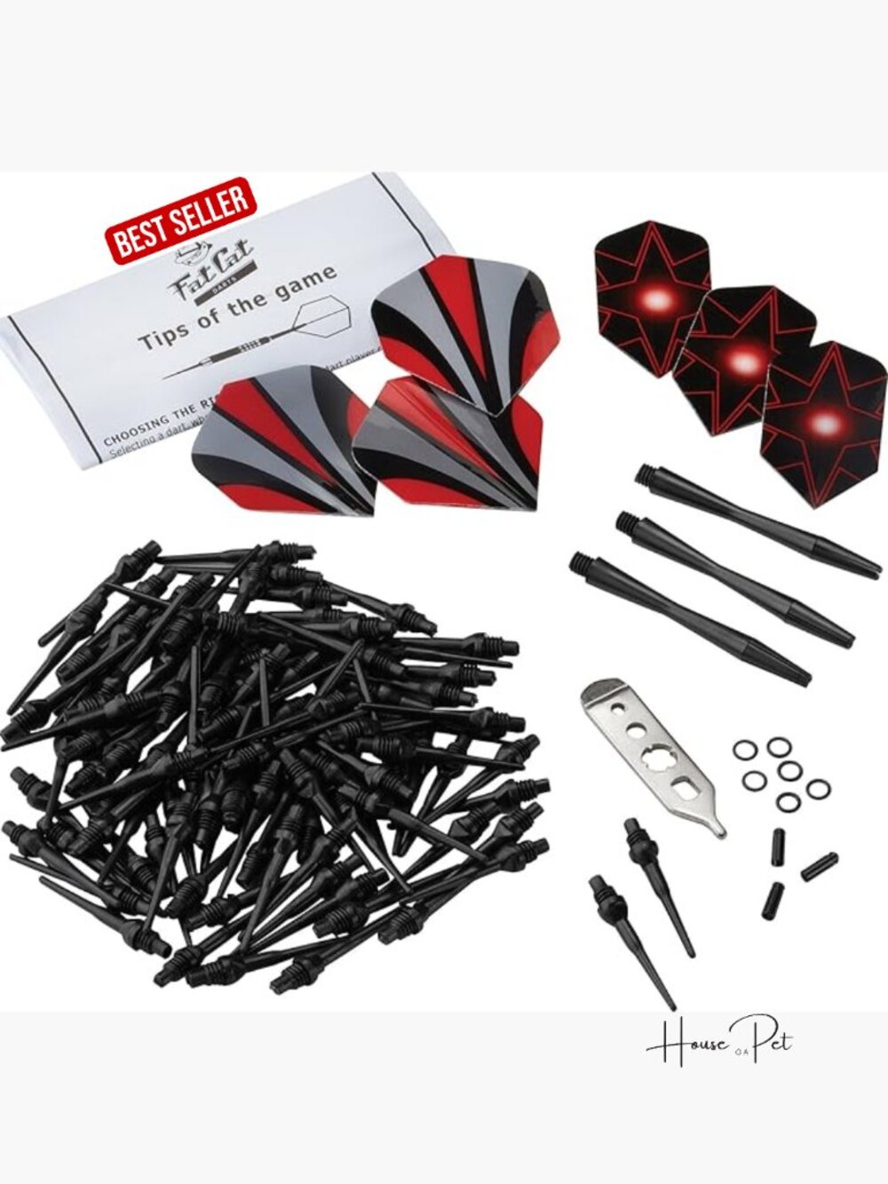 Soft Tip Darts Tune Up Tool Kit - Shafts, Flights, Points, Wrench